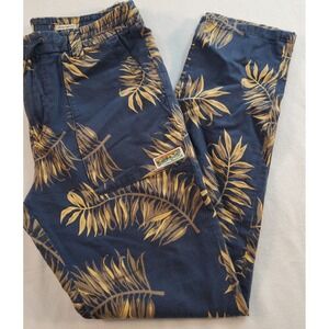 Scotch & Soda Women's Navy Leaf Pants, button‎ fly, size 14